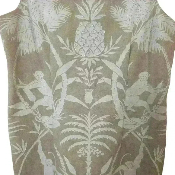 Vintage Ultra Dress New York Canvas Dress Size 18 Monkey Pineapple Palm Trees - Picture 3 of 7